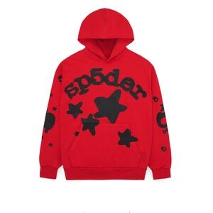 NWOT Sp5der red beluga hoodie. Size small.